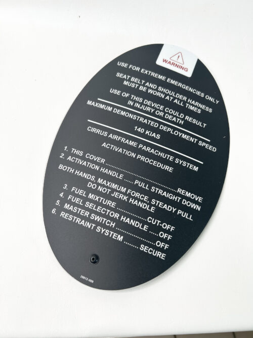 CAPS overlay placard with backing and handle
