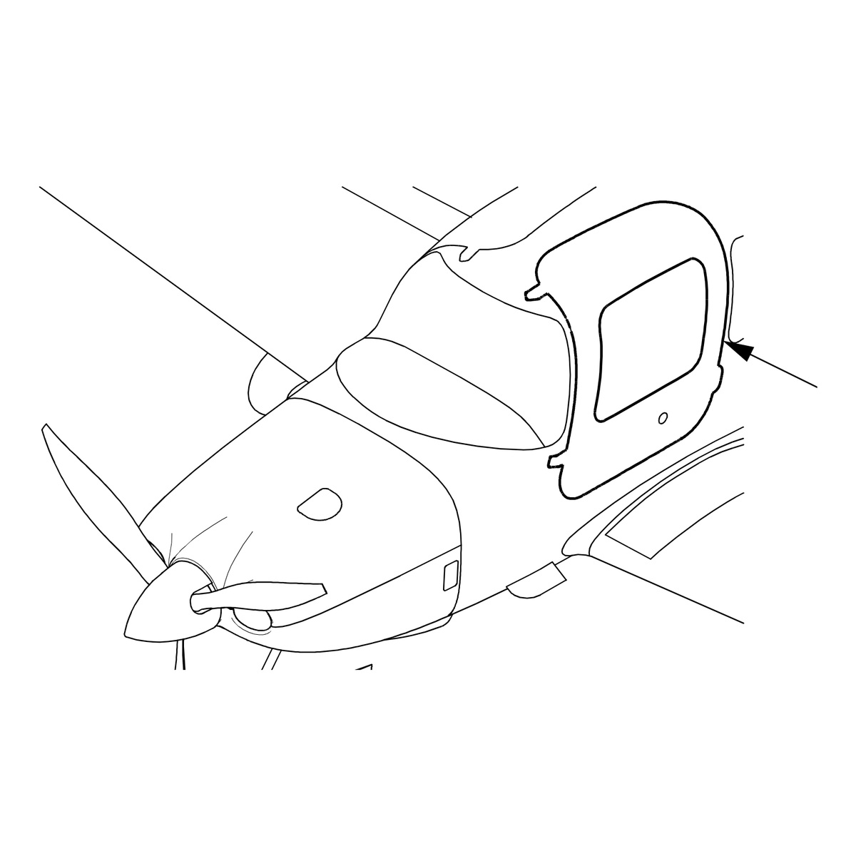 Cirrus SR20/SR22 cabin door trim location, SB2X-25-12