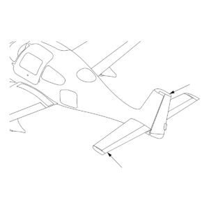 Cirrus SR20/SR22/SR22T elevator and rudder static wick locations, SB2X-23-03