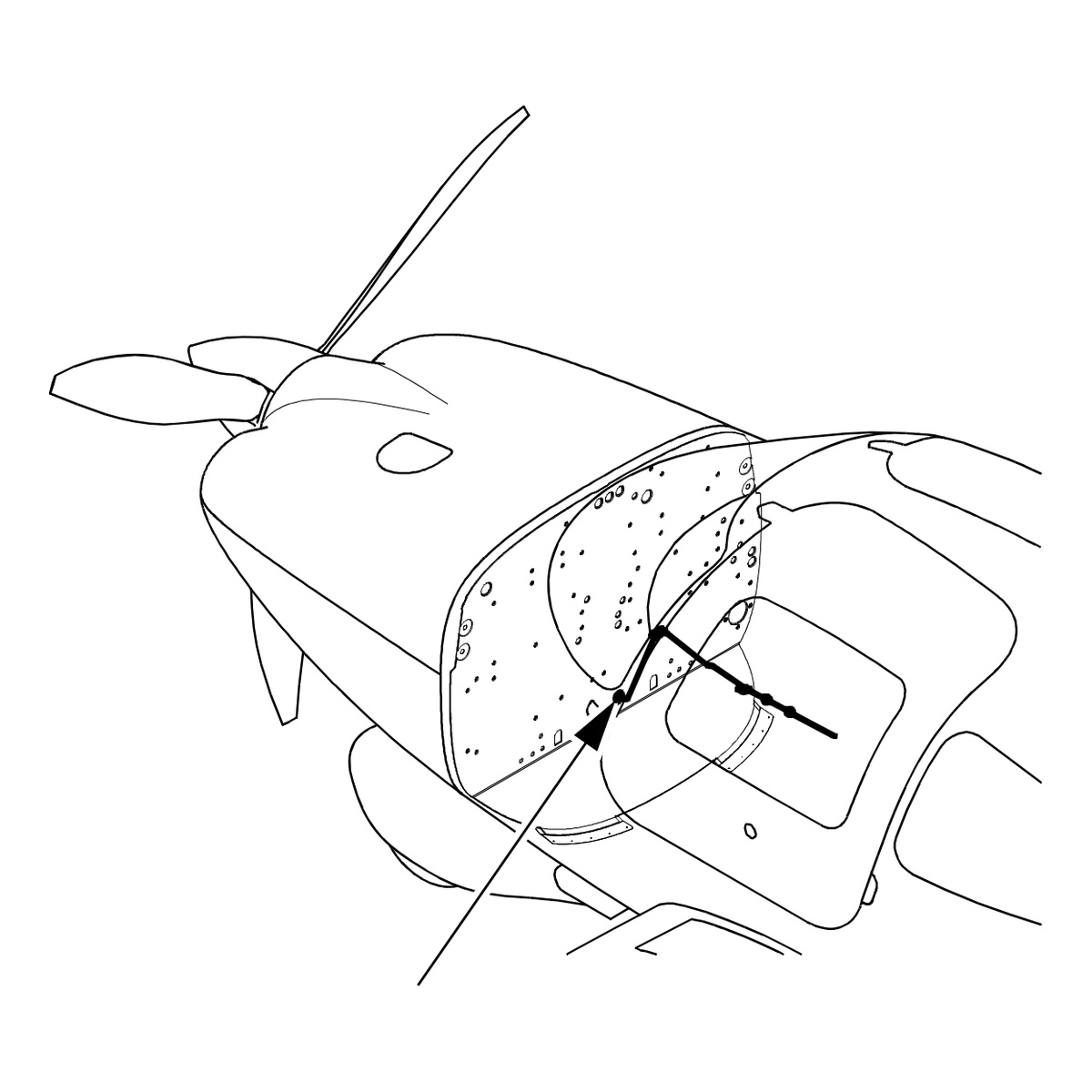 Cirrus SR22T mixture cable clamp location at the firewall, SB2X-72-01