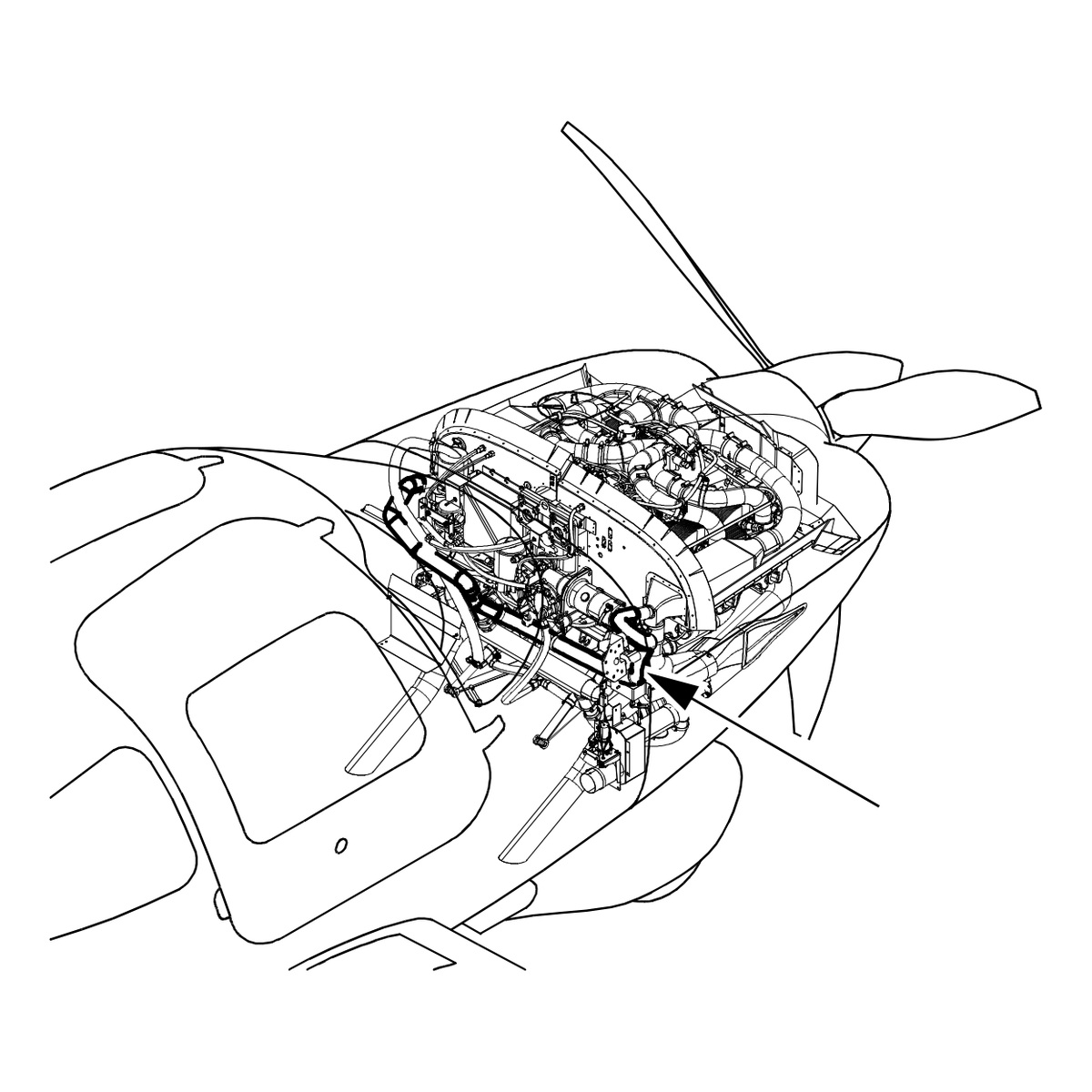 Cirrus SR22T induction crossover duct location, SB2X-72-01